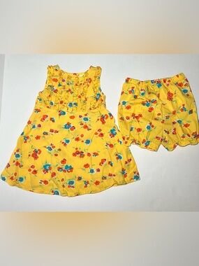 Vintage 90s Small Steps Cottagecore Floral sun dress and bloomers sz 24 months